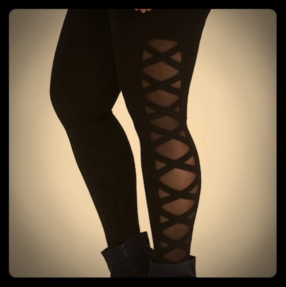 torrid Other - BLACK LATTICE MESH LEGGING